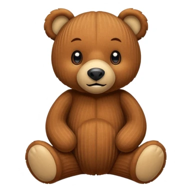 Corduroy plush bear ribbed texture sticker
