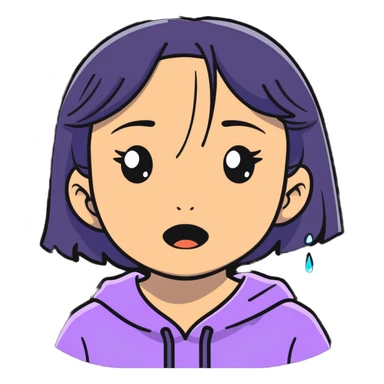 crying girl sticker