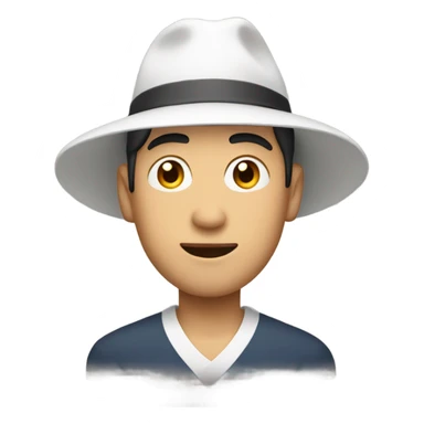 Aisian man with white pointy hat  sticker