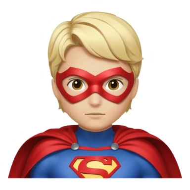 Súper heroína con antifaz, pelo corto rubio, traje de superhéroe con capa. Que se vea hasta los hombros sticker