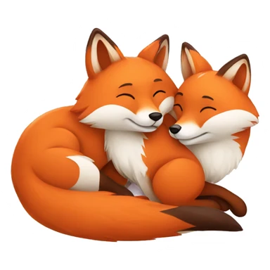two fox snuggling sticker