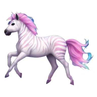 Zebra sparkling nebula unicorn Pegasus collage roses sticker