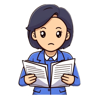 stressed teacher woman with papers sticker