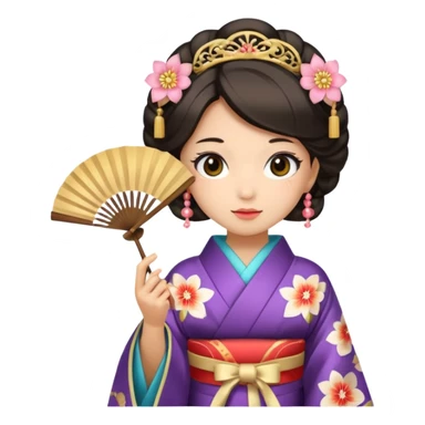 Kimono princess with fan sticker