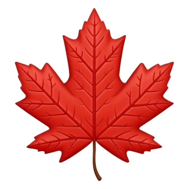 Toronto maple leaf emoji, red, stylized, simple design sticker