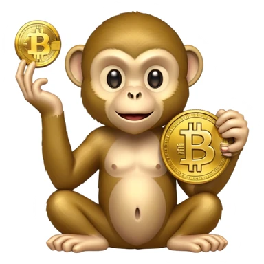 Monkey and bitcoin sticker