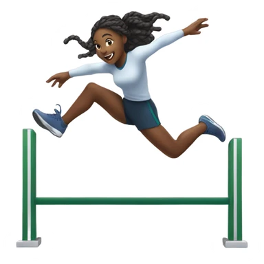 Black girl with braids jumping over a hurdle  sticker