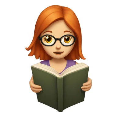 Red head girl reading sticker