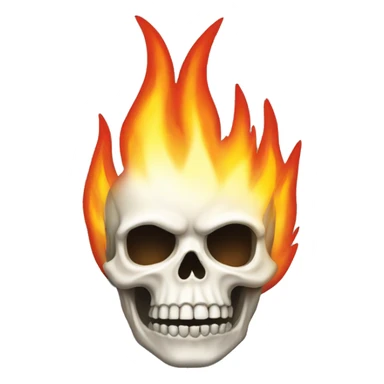 a skull on fire sticker