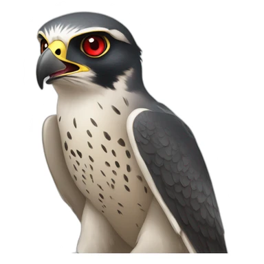 peregrine falcon with red laser eyes sticker
