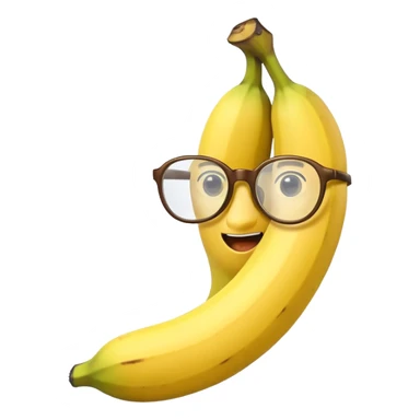 banana with glasses one half banana only sticker