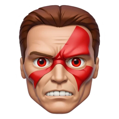 half face metal Terminator Arnold Schwarzenegger Red eyed  sticker