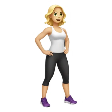 white Woman working out at the gym sticker