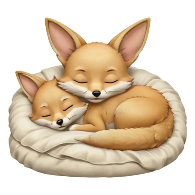 fennec sleeping in bed sticker