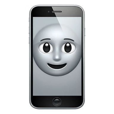 simple smart phone with a blank screen as an ios emoji sticker