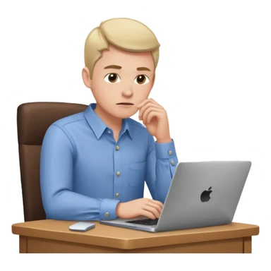 aktien experte er sitz am laptop und verdient durchs traden geld sticker