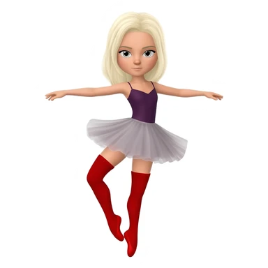 blonde ballerina with leg warmers sticker