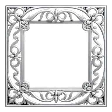 Black and silver filigree page border, 3D, extremely detailed design sticker