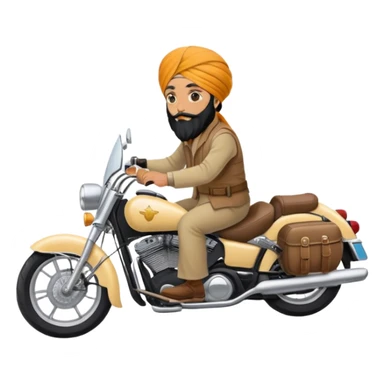 Sikh turban guy riding cruiser motorcycle  sticker