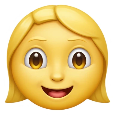 classic yellow emoji face with raised eyebrows, biting its lip, flirty and suggestive sticker