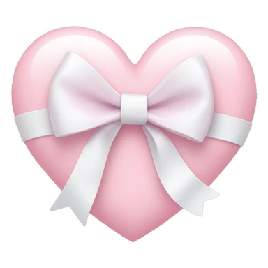 Pastel pink heart with white bow sticker