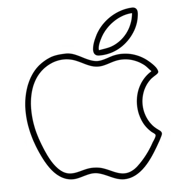 outlined apple logo with no fill, clean and simple lines sticker