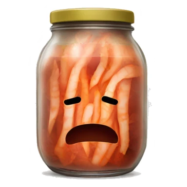 fermented kimchi in a jar. no face. sticker