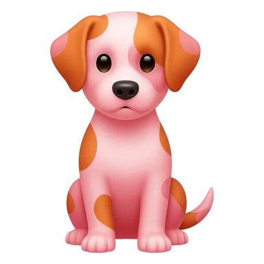Pinkorangewhite dog in pastel sit sticker