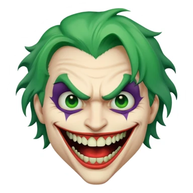 Joker face with big mouth, only one tooth sticker