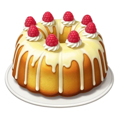 Bundt cake with lemon raspberry in it with white frosting  sticker