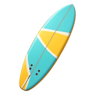 surfboard icon, tropical surfboard, glossy texture, bright colors, cute mobile game icon style, 3D cartoon, soft shadows, clean background, no text, no watermark sticker