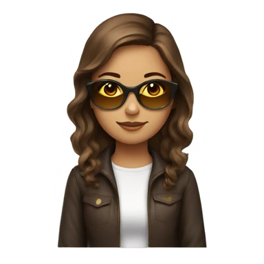 A girl with sunglasses and brown hair that relax and study  sticker