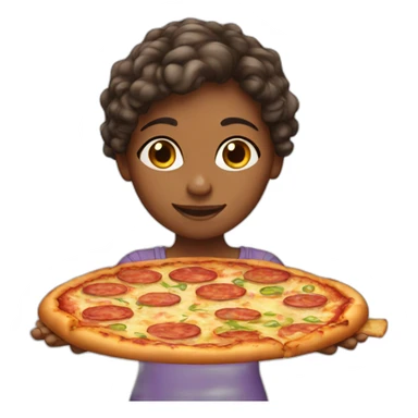 girl with pizza sticker