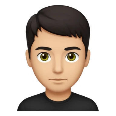 Chico de pelo oscuro piel aceitunada ojos oscuros y con camisa sticker