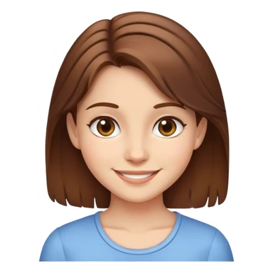 smiling girl with brown hair sticker