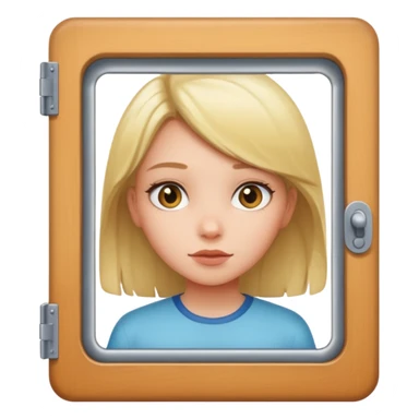 Girl looking through cell door sticker