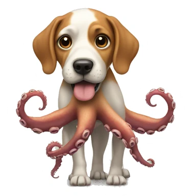 Dog with octopus legs sticker