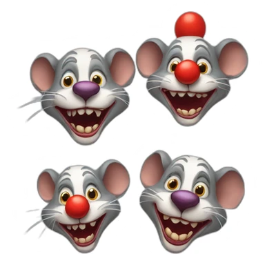 3 rats in the image of crazy clowns sticker