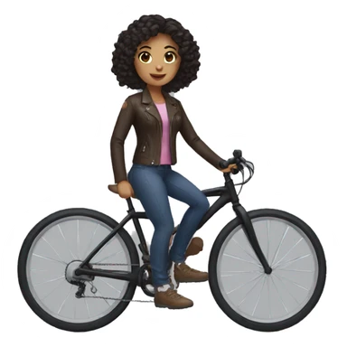 I need to generate a girl with dark hair on a bike sticker