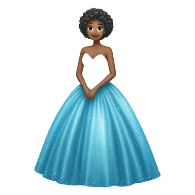 Sparkly light blue ballgown covered in glitter  sticker