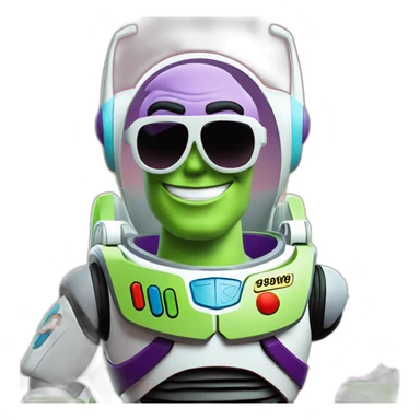 Buzz lightyear with sunglasses eat icecream sticker