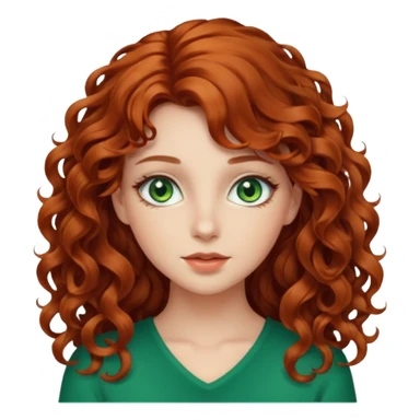  chica bonita de cabello largo rizado medio rojo sticker