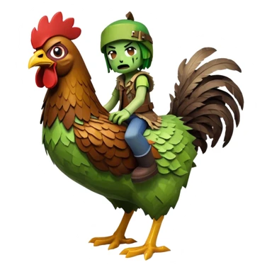 Minecraft zombie riding a chicken sticker