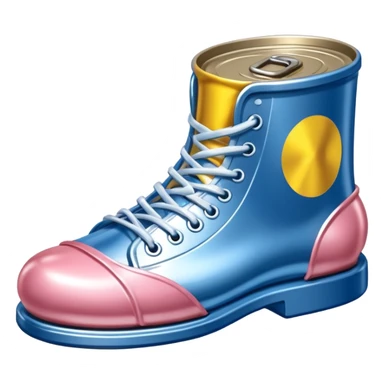 Jeff Koons style spam can shoe sculpture  sticker