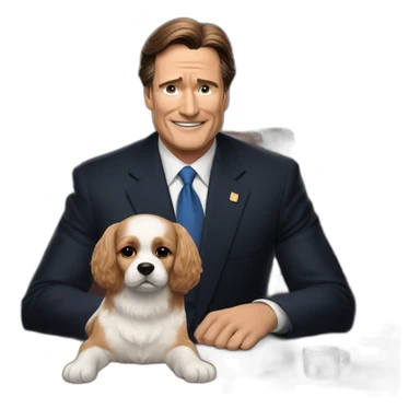 Presidente Javier Gerardo Milei y su perrito Conan sticker