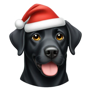 Black labrador with chrismas hat sticker