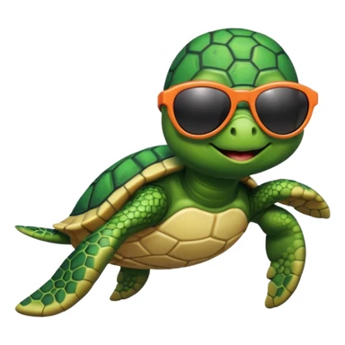 See Turtle wearing  swimsuit and sun glasses sticker