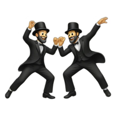 Two lubavitch dancing sticker