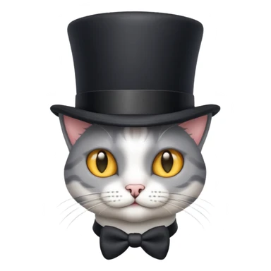 cat wearing a tophat sticker