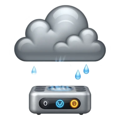 rain creating  machine  with smoke coming out  sticker